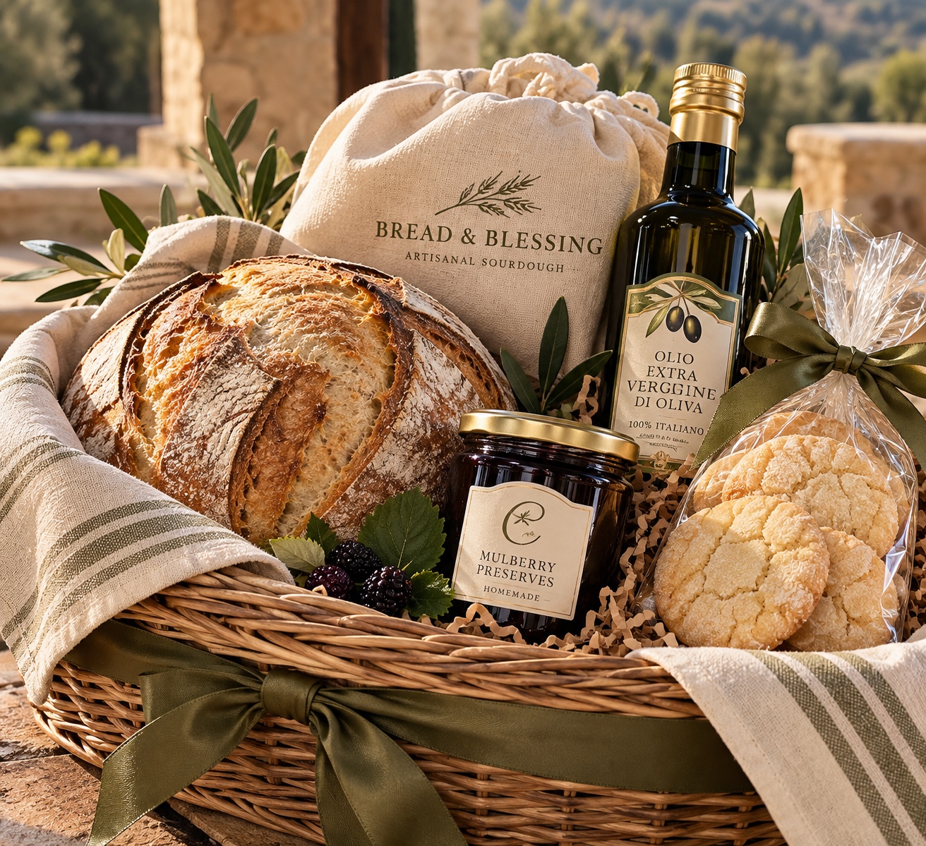 Bread & Blessing artisan sourdough gift basket